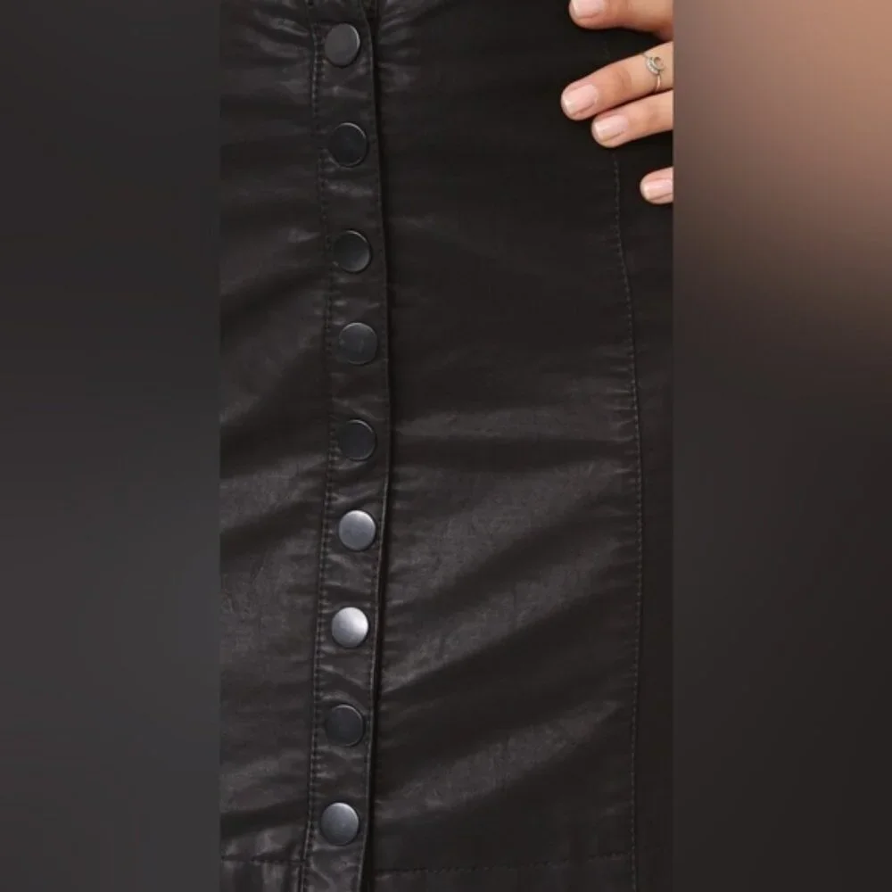 FREE PEOPLE Oh Snap Vegan Leather Miniskirt 8 - Picture 11 of 12